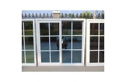 China Stained Glass UPVC Sliding Window And Door With Plastic Grill supplier