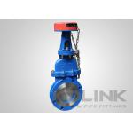 Bonneted Pneumatic Knife Gate Valve Flanged , Cast Or Fabricated Body , Chain Wheel Option for sale