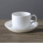 White Coated Coffee Sublimation Mug Set With Spoon And Dish / Saucer for sale