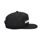 Customized Logo Unisex Black Flat Hats With Adjustable Structured Crown
