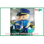 Blue Oxford Inflatable Cartoon Characters Cop / Police Man Carttoon Charaters With 90% Similar for sale