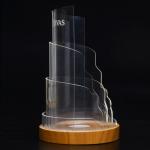 Wooden Base 20cm Acrylic Led Liquor Bottle Display Shelf for sale