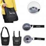 Black ABS Reusable Foldable Shopping Bag To Roll Up Polyester 210D for sale
