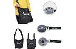China Black ABS Reusable Foldable Shopping Bag To Roll Up Polyester 210D supplier