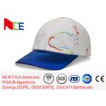 White PU Sports Dad Hats Cartoon printing and Transparent brim Adjustable for unisex for sale