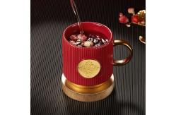 China Customized Gold Handle Mugs With Gold Nameplate In Durable Earthenware / Stoneware / Porcelain supplier
