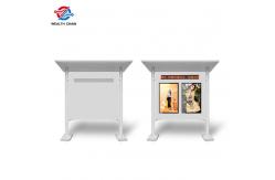 China Waterproof Outdoor LCD Digital Kiosk With Pillar Roof 2 Screens Display Individually supplier