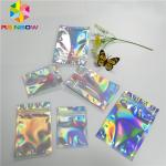Transparent Front Foil Packaging Bags Holographic Smell Proof Heat Seal Recyclable for sale