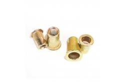 China Carbon Steel Threaded Rivet Nuts Zinc Plated M6 Knurled Body With Flat Head supplier