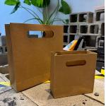 High-grade Kraft Paper Bag Thickened Hole Special Handbag Gift Bag Square Gift Packaging Bag Storage Custom Logo for sale
