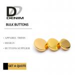 Decorative High Grade Blazer Coat Buttons , Gold Color Bulk Metal Skirt Buttons for sale