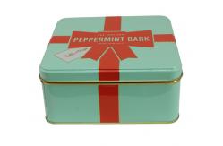 China 0.23mm Square Shape Biscuit Tin Box Cookie Tin Containers supplier
