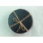 4 Pieces Slate Round Stone Coasters Eco Friendly For Hotel / Restaurant