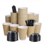Wholesale Eco-friendly Disposable Custom Printed Coffee Cups Biodegradable Kraft Paper Cups for sale