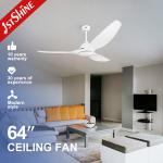 OEM 64 Inch 35W Plastic Ceiling Fan Low Voltage Big Air Flow for sale