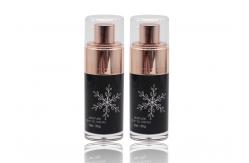 China 30ml Black Coating Inside Airless Spray Bottle With White Snowflake Screen Printing supplier