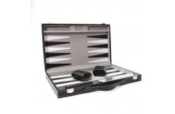 China 15 Inches Leather Backgammon Set Customized Logo Backgammon Set Leather Case supplier