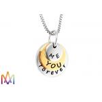 Rustproof SS304 Dangle Charms Mens Engraved Necklace