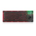 Industrial Metal Backlit USB Keyboard With 25mm Optical Trackball For Outdoor Application for sale