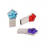 Notebook 64g 128g Metal Usb Flash Drive Flower Shaped Crystal for sale