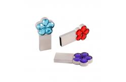 China Notebook 64g 128g Metal Usb Flash Drive Flower Shaped Crystal supplier