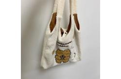 China Fashion Simple Plush Bear Cute Canvas Shoulder Bag 42cm Large Capacity supplier