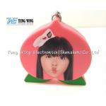 Pink Peach Shaped Music Keychain Custom Talking Keychain With Sound for sale
