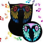 LED Sound Activated Light Up Face Mask Brightness Flashing In The Dark for sale