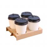 Disposable Coffee Cup Carrier Kraft Paperboard Paper Cup Holder Take Away Carrier for sale