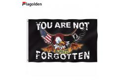 China POWMIA Flag 3 X 5' Knitted Polyester Single Reverse Custom Flag Digital Print supplier