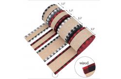 China 40mm & 63mm*10y Jute Lattice Ribbon Biodegradable Lattice Burlap Ribbon supplier