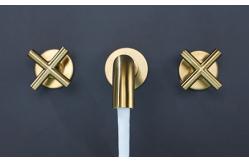 China Gold 360 Rotate Wall Mounted 304 SUS Concealed Bath Shower Mixer supplier