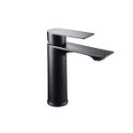 Zinc Modern Single Hole Single Handle Basin Mixer in Chrome Matte Black for sale
