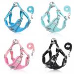Pet Reflective Adjustable Harness Dog Breathable Mesh Harness And Leash Set