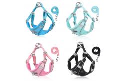 China Pet Reflective Adjustable Harness Dog Breathable Mesh Harness And Leash Set supplier