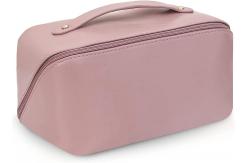 China Leather Waterproof Multifunctional Makeup Bag With Handle And Divider For Women supplier