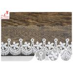 Polyester Width 3CM Ribbon Embroidered Lace Trim For Wedding Dress