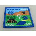 Garments Custom Embroidery Patches Cap Labels Velcro Merrowed Sew On for sale