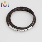 OEM Multi Layer Braided Leather Bracelet With Magnetic Clasp