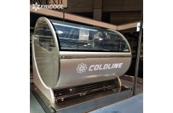 China Ice cream freezer curved glass bakery display cooler for bakery shop with CE/ETL supplier