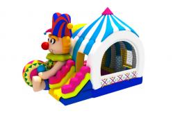 China Lovely Circus Clown Kids Inflatable Bounce House With Slide / Blow Up Jumpers supplier