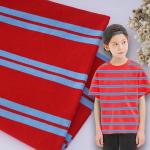 Skin Friendly Cotton T Shirt Fabric 40S Double Yarn Striped Jersey Texture for sale