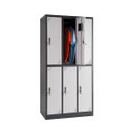 Six door Metal Clothes Cabinet Locker Steel Wardrobe Lockers for sale