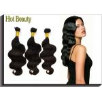Body Wave Virgin Human Hair Extensions Natural Black / Brown Color for sale