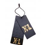 Custom Printed Clothing Labels Paper Hangtags UV Coating Gold Foil Stamping Logo for sale