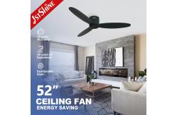 China 52'' Noiseless Motor Remote LED Ceiling Fan With 3 Wood Blades supplier