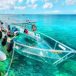 High Light Transmission Clear Polycarbonate Boat And Crystal Bench For Unique Tour Experience for sale