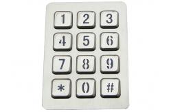 China 3X4 Matrix Backlit Metal Keypad Liquid Proof 20mA With 12 Backlit Keys supplier