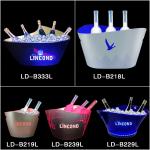 Custom Logo Bar Led Wine Cooler Plastic Acrylic Ice Bucket Big Capacity