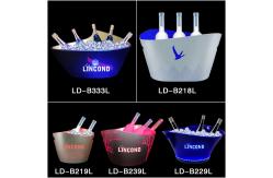 China Custom Logo Bar Led Wine Cooler Plastic Acrylic Ice Bucket Big Capacity supplier